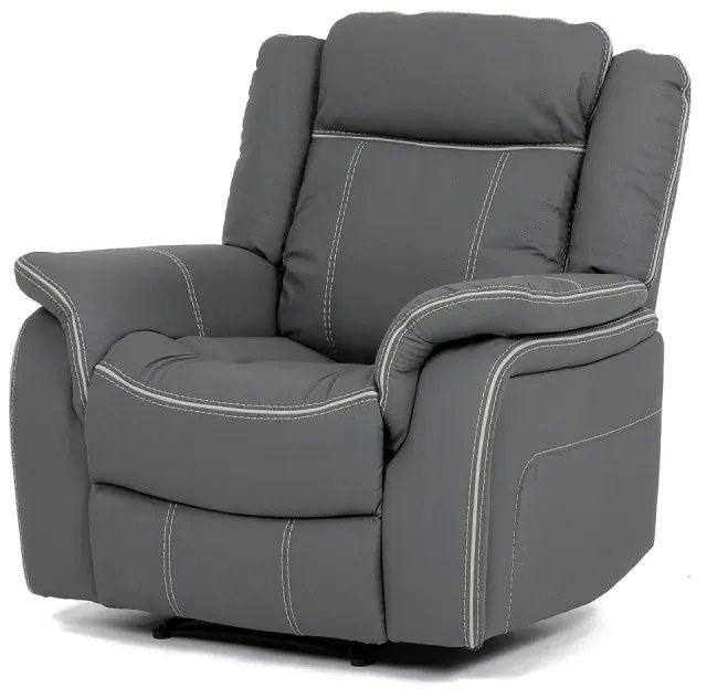 TV a relaxační křeslo s elektrickým ovládáním, potah šedá ekokůže
