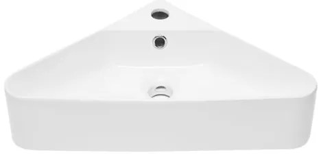 Rohové umývadlo SAT Mood 56x34 cm otvor pre batériu, s prepadom SATM5634