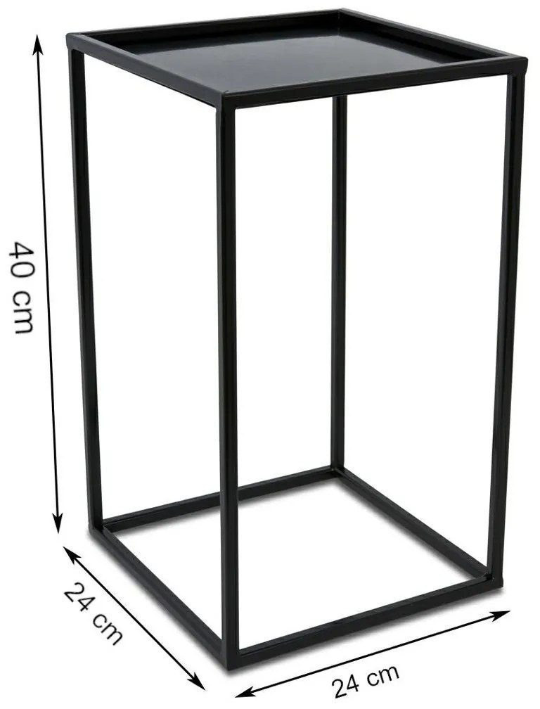 Stojan na kvety 40 cm čierny