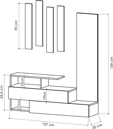 Predsieňová stena Houseland Ramda mocha/antracit