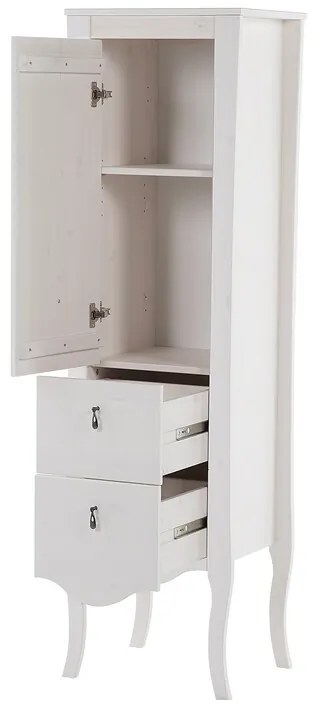 Kúpeľňová skrinka vysoká Elizabet 800 1D2S biela borovice