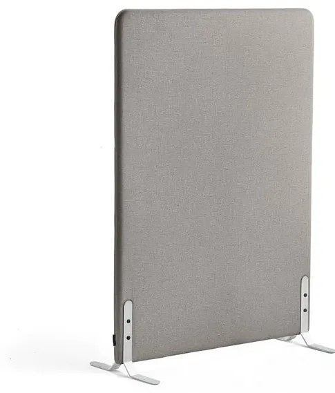 Paraván ZONE, 1360x1000x46 mm, látka Hush, biele nožičky, svetlošedá