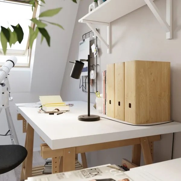 Sollux SL.1091 - Stolná lampa RING 1xGU10/10W/230V čierna