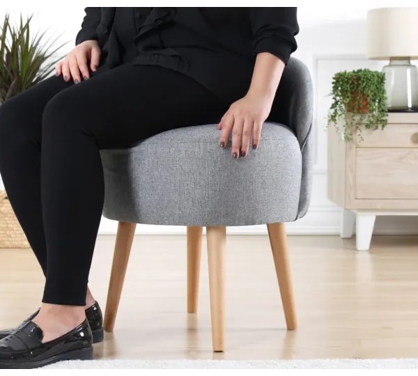 Taburet NIKI, priemer 46 cm, sivý