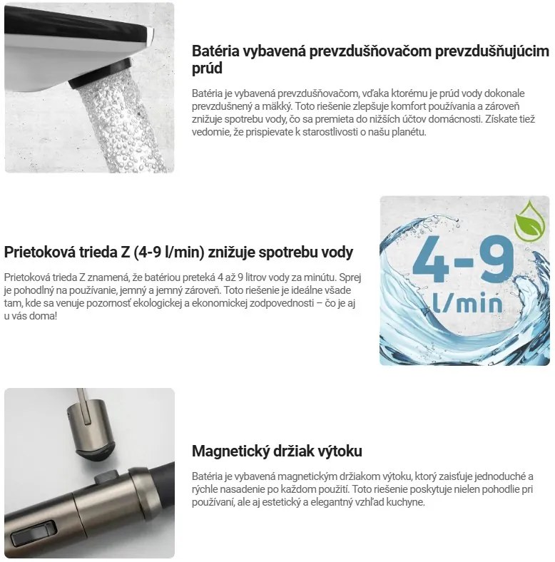 Deante Corda, vysoká drezová batéria so silikónovým ramenom a spŕškou, čierna matná, DEA-BRC_N72M