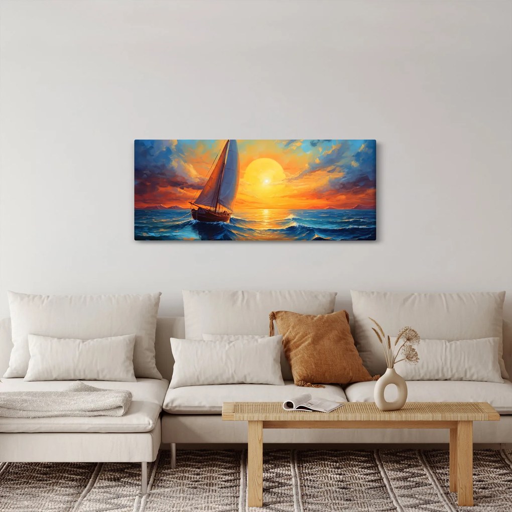 Obraz - Plachetnica (120x50 cm)