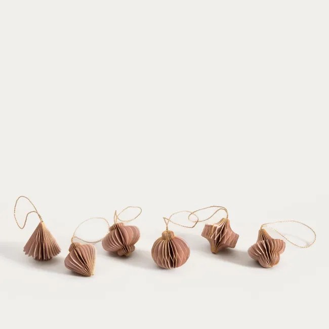 Závesná vianočná dekorácia GALLA ružová 754609 (6 ks)