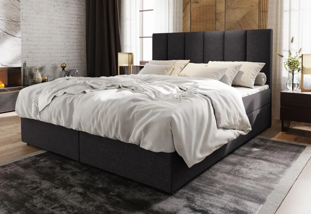 Čalúnená posteľ boxspring KARDI, 160x200, cosmic 10 + topper