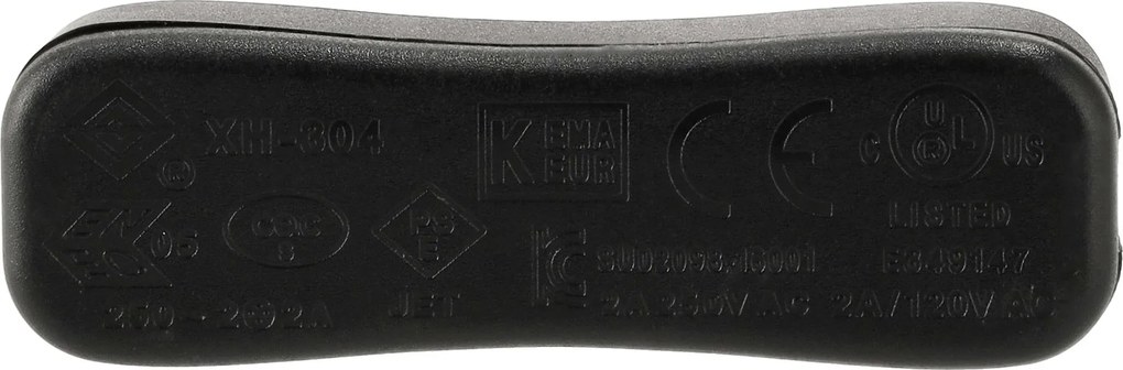 Kolískový spínač s aretáciou, priechodný otvor, 2A 250V, čierny