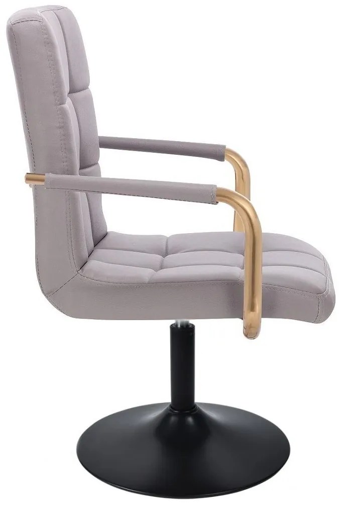 LuxuryForm DESIGN Stolička VERONA GOLD na čiernom tanieri - šedá