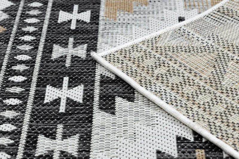 Dywany Łuszczów Kusový koberec Cooper Sisal Aztec 22235 ecru/black – na von aj na doma - 160x220 cm