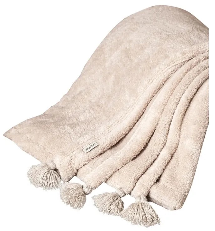 Svetlohnedý pléd z mikroplyšu 160x200 cm Puffy – Mijolnir