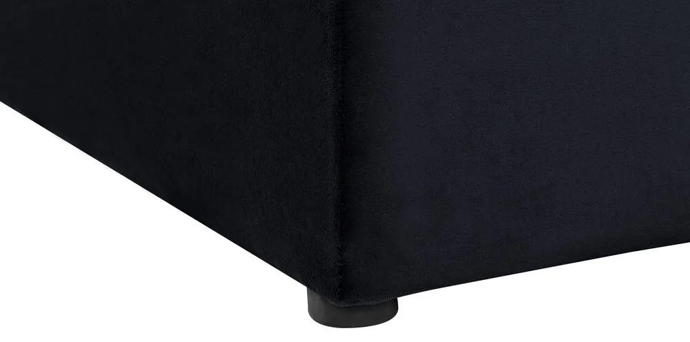 Zamatová posteľ s úložným priestorom 140 x 200 cm čierna NOYERS Beliani