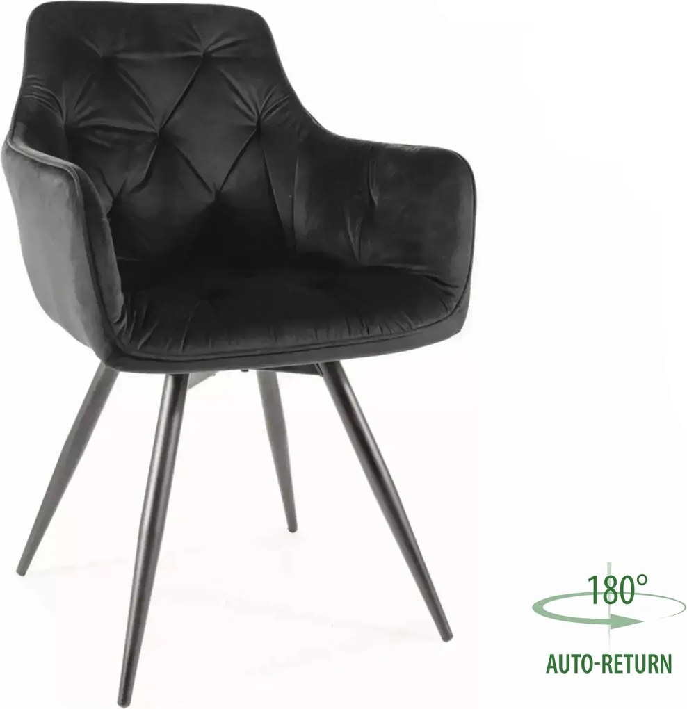 SI Mango Velvet stolička čierna