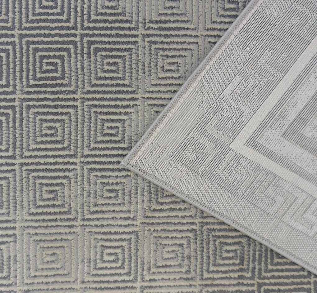 Koberec Esprit 3602 GREY – sivý obdĺžnikový koberec s vzorom Rozmer: 140x190 cm