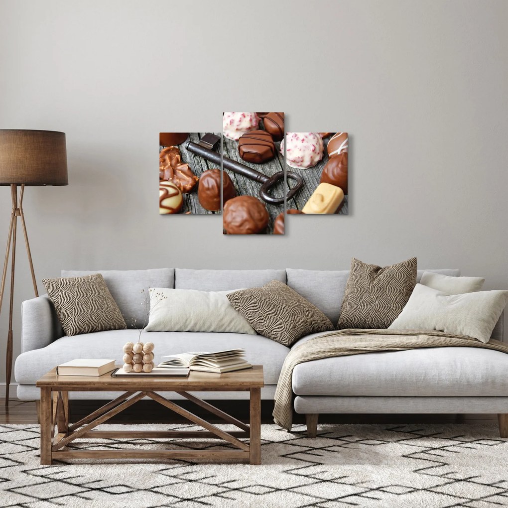 Obraz čokolády a kľúče (90x60 cm)