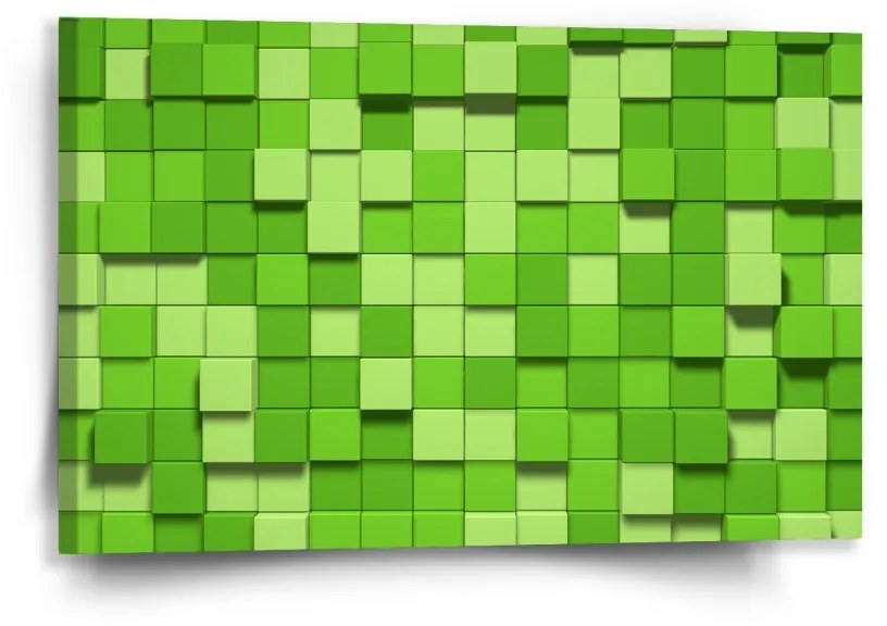 Sablio Obraz Green Blocks 3D - 60x40 cm