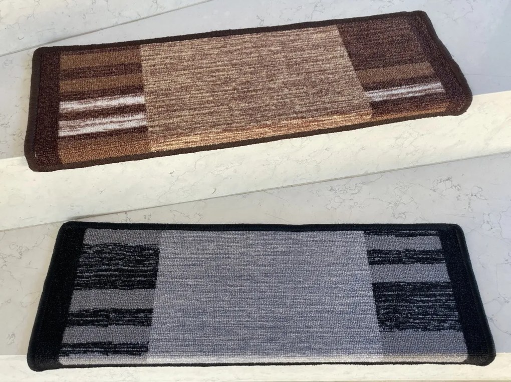 Vopi Nášľapy na schody Geneve šedý obdĺžnik, samolepiaci - 25x80 obdĺžnik (rozmer vrátane ohybu)