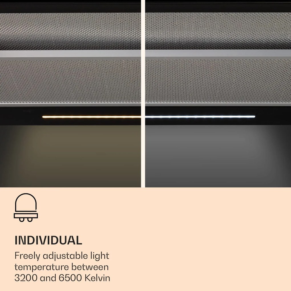 Klarstein Mariana Neo 60, plochý digestor, 60 cm, 640 m³/h, odsávanie vzduchu, LED