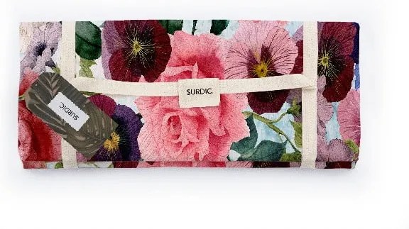 Piknik deka Surdic Manta Picnic Flowers s motívom kvetín, 140 x 170 cm