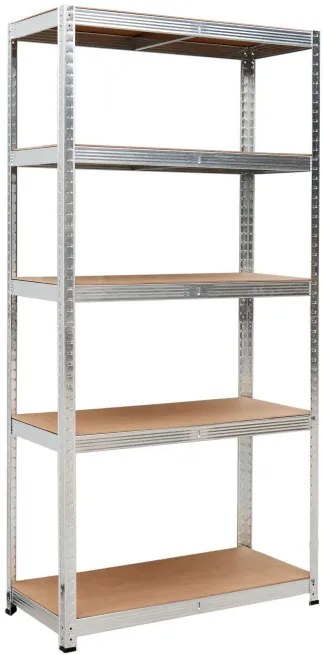 Regál 180x90x30 cm strieborný