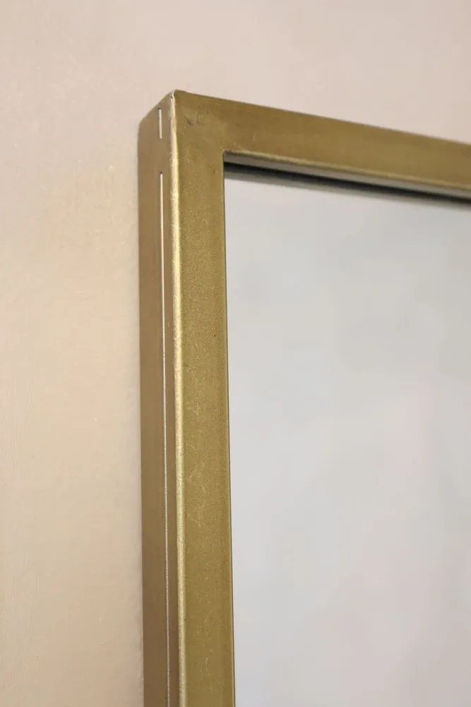 Mosadzné antik kovové nástenné zrkadlo s kvetom Ariel - 90*2*180 cm