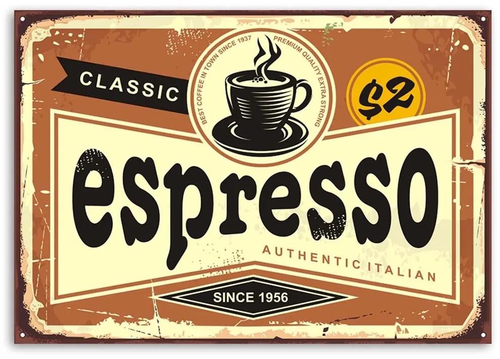 Obraz na plátně Retro nápis káva espresso - 120x80 cm