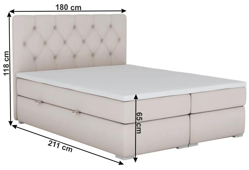 Manželská posteľ Boxspring 180 cm Elaine (s matracmi). Vlastná spoľahlivá doprava až k Vám domov. 1017263