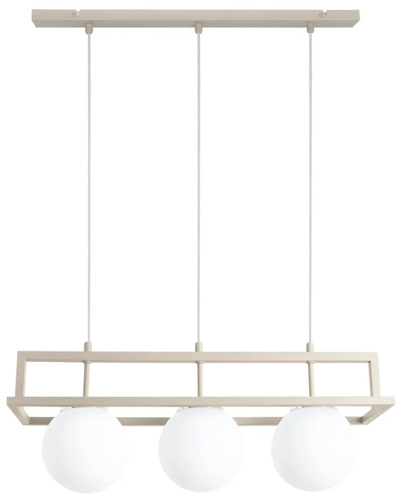 Závesné svietidlo Florence, 3x biele sklenené tienidlo, be/g