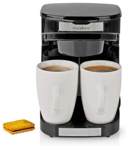 Nedis KACM140EBK - Kávovar pre dve šialky 450W/230V 0,25 l