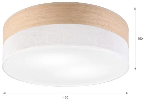 Stropné svietidlo SIRJA WOOD 2xE27/15W/230V pr. 45 cm biela/dub