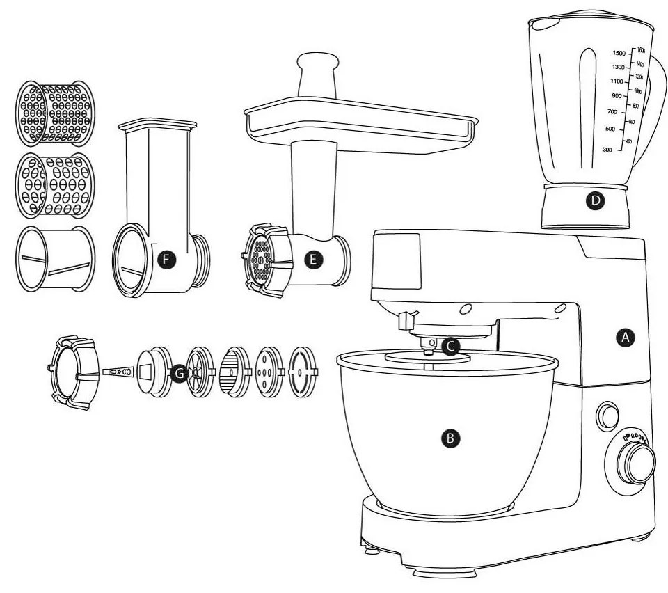 G21 Promesso hliníkový kuchynský robot