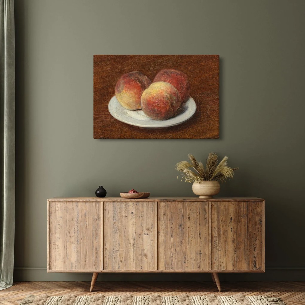 Obraz - Henri Fantin-Latour, Three Peaches on a Plate, reprodukcia (90x60 cm)