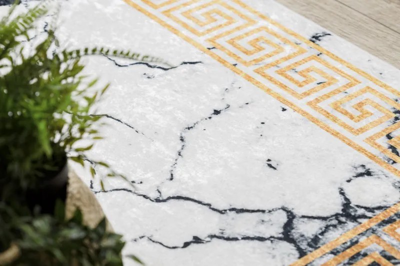 Dywany Łuszczów, Kusový koberec ANDRE Marble 1126, 120x170, biela, chodba / predsieň