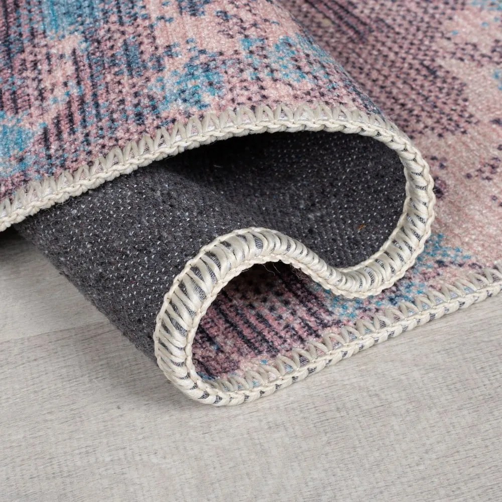 Modro-fialový umývateľný koberec s prímesou recyklovaných vlákien 160x230 cm Reid – Flair Rugs