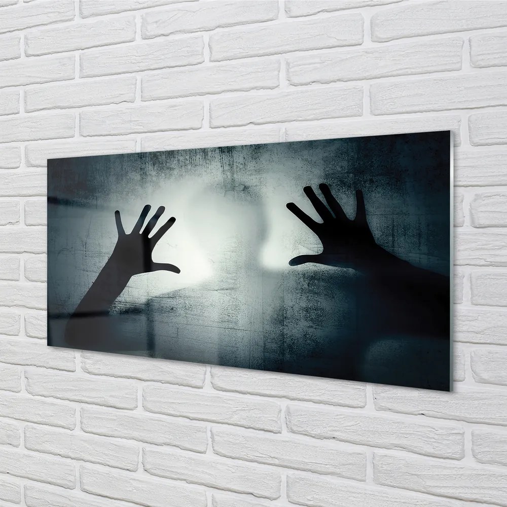 Obraz plexi Tieň ruky a formy hlavy 140x70 cm