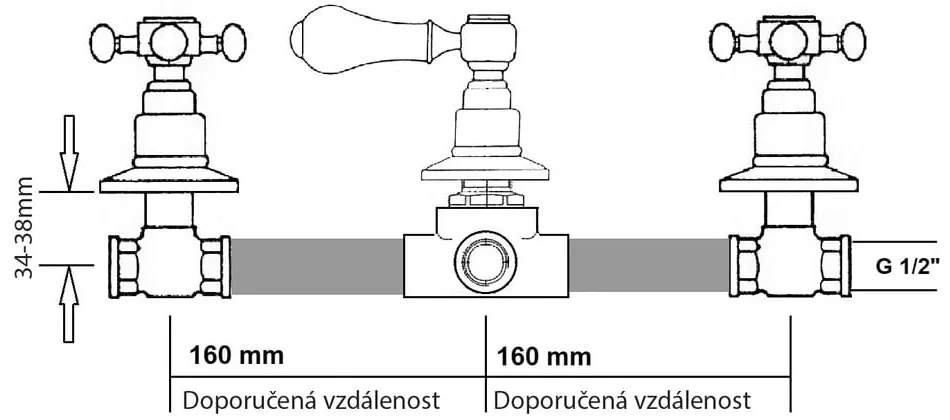 Podomietková sprchová batéria v bronzovej farbe (2 výstupy) Antea – Sapho