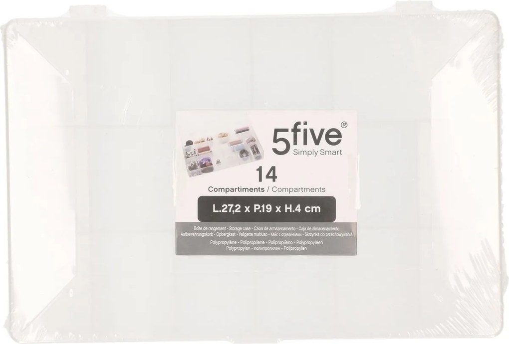 Triediaci organizér, úložný box na drobnosti, 15 priehradiek BRICO, 27x19x4