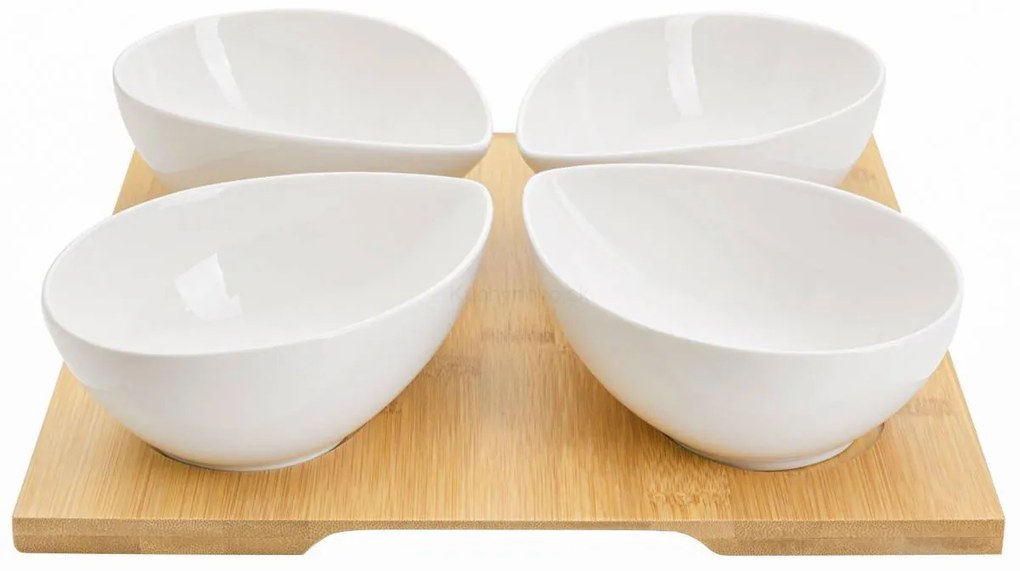 FLORINA servírovacie misky s podnosom ADRIA, 4 ks