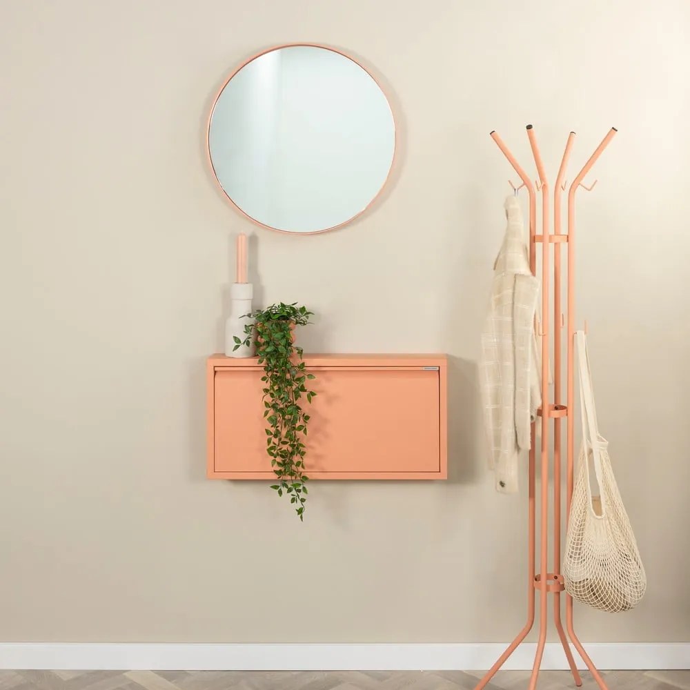 Kovová výklopná skrinka na topánky v lososovej farbe 75x37,5x12,5 cm Billy – Spinder Design