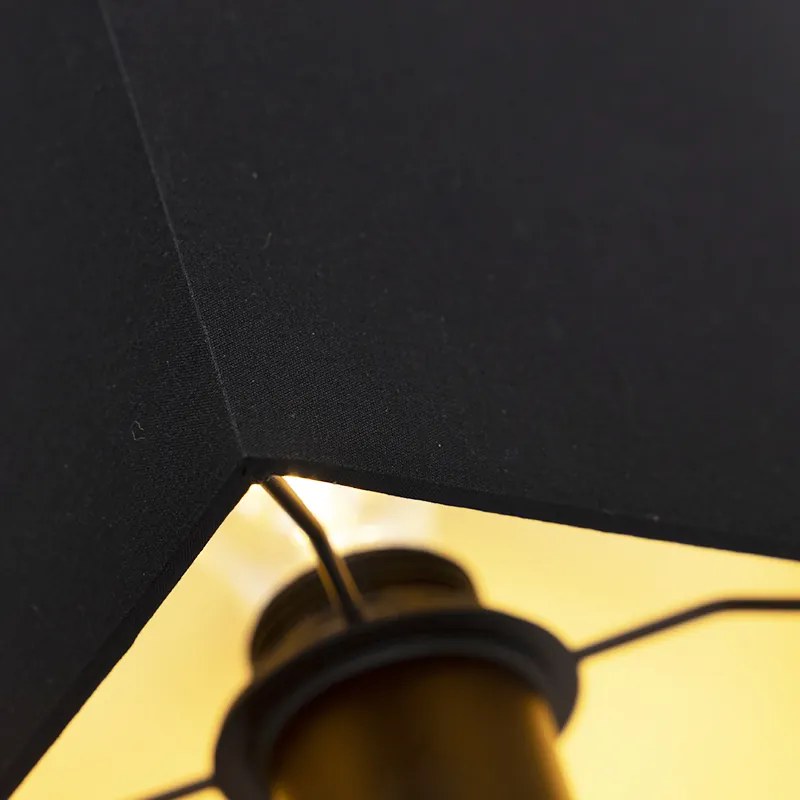 Moderná nástenná lampa čierna s USB a štvorcovým čiernym tienidlom - Zeno