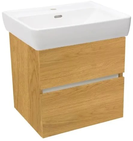 Kúpeľňová skrinka s keramickým umývadlom Laufen Naturel Project 52,5x51x45,3 cm dub medový mat PROJECT260DM