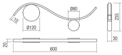 Redo 01-3109 - LED Nástenné svietidlo WAVE LED/9W/230V mosadz