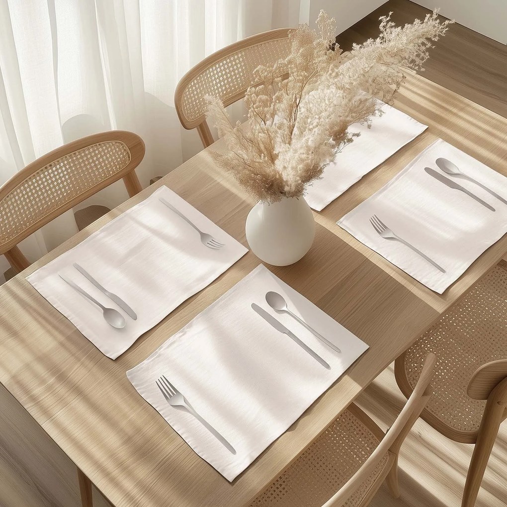 Goldea prestieranie na stôl z ľanovej zmesi - slonová kosť - sada 2ks 30 x 40 cm