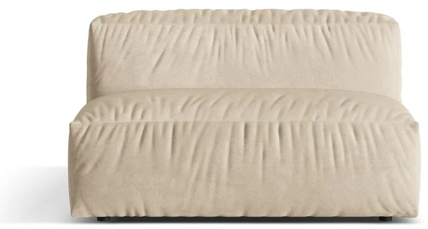 Béžový zamatový modul pohovky (stredový diel) Martina – Micadoni