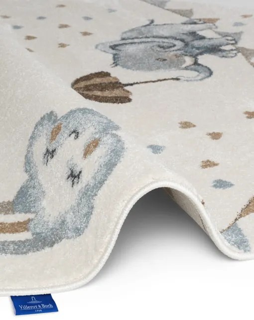 Koberec Villeroy & Boch BOHO KIDS Walk like an Elephant Rainbow krémový kruh
