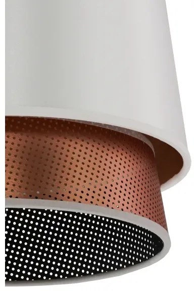 Duolla - Luster na lanku BELL SHINY 1xE27/15W/230V pr. 25 cm biela/medená