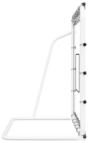 vidaXL Futbalová bránka so sieťou biela&čierna 184x61x123 cm oceľ&PE-