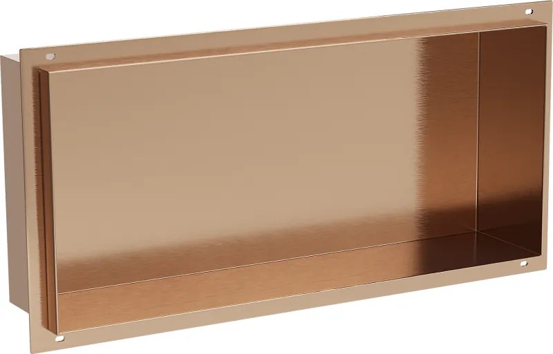 Mexen X-Wall-NR, polica na zapustenie bez príruby 45 x 20 cm, medená matná - 19C1452010