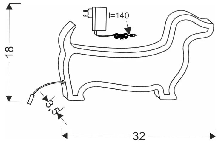 Čierna detská lampička Dog - Candellux Lighting